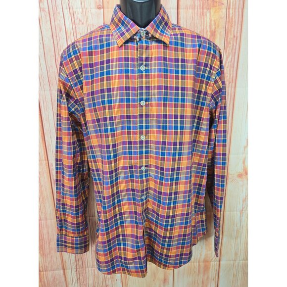 Robert Graham X Mens Tailored Fit Plaid Button-Down Shirt Large - Picture 1 of 8